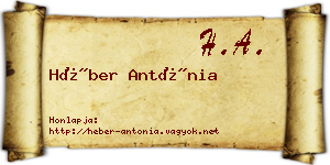 Héber Antónia névjegykártya